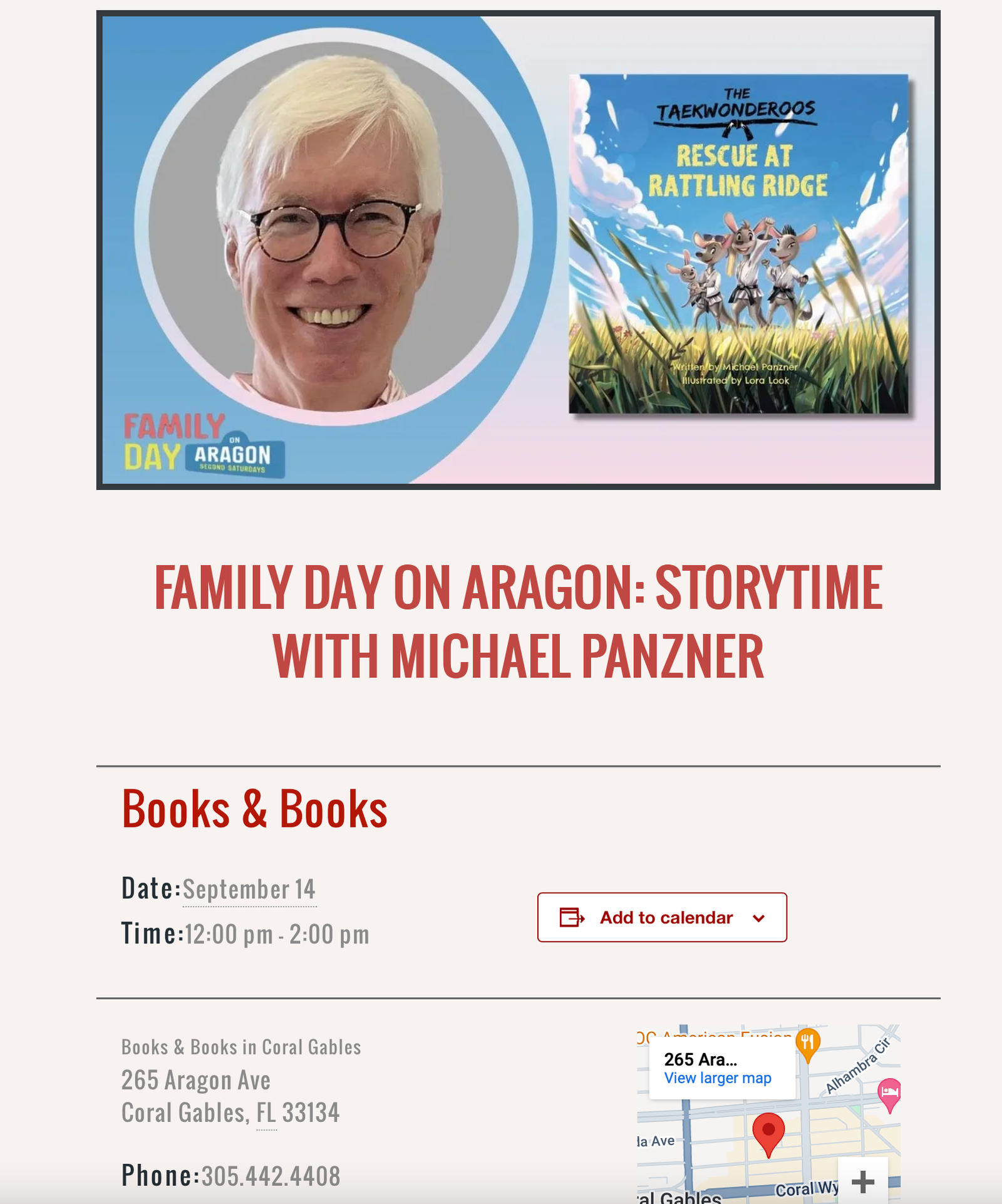 Michael Panzner - Storytime at Books and Books on September 14, 2024